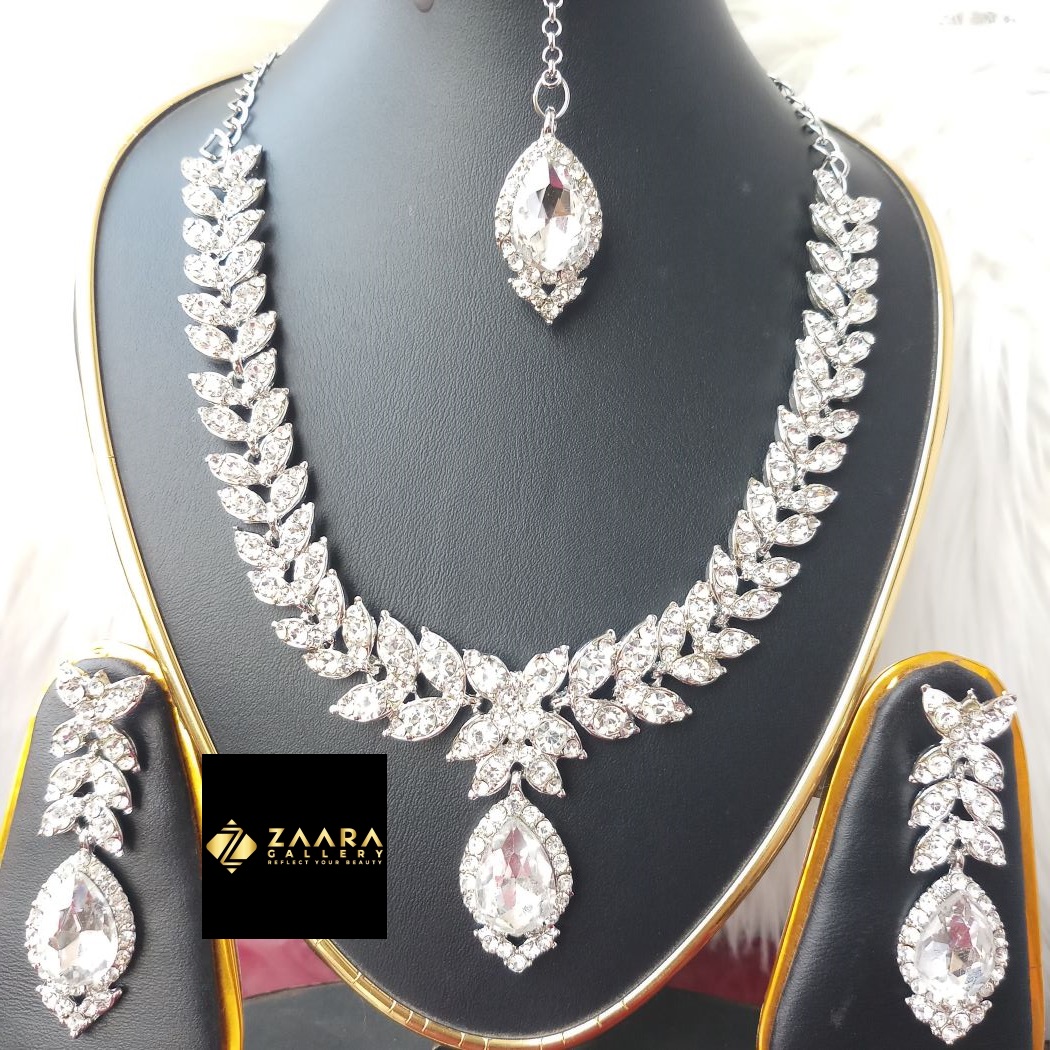 Picture of Imported Fashionable Wedding /Party Bridal Necklace & Earrings Set for Women M-A129 - Necklace Set for Women - Necklace Tikli Earrings Set - Jewellery Sets