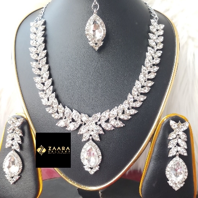 Picture of Imported Fashionable Wedding /Party Bridal Necklace & Earrings Set for Women M-A129 - Necklace Set for Women - Necklace Tikli Earrings Set - Jewellery Sets