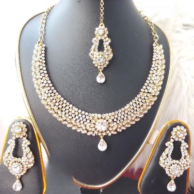 Picture of Wedding /Party Bridal Necklace & Earrings Set for Women (imported) M-A268 - Necklace Set for Women - Necklace Tikli Earrings Set - Jewellery Sets