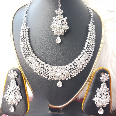 Picture of Wedding /Party Bridal Necklace & Earrings Set for Women (imported) M-A265 - Necklace Set for Women - Necklace Tikli Earrings Set - Jewellery Sets