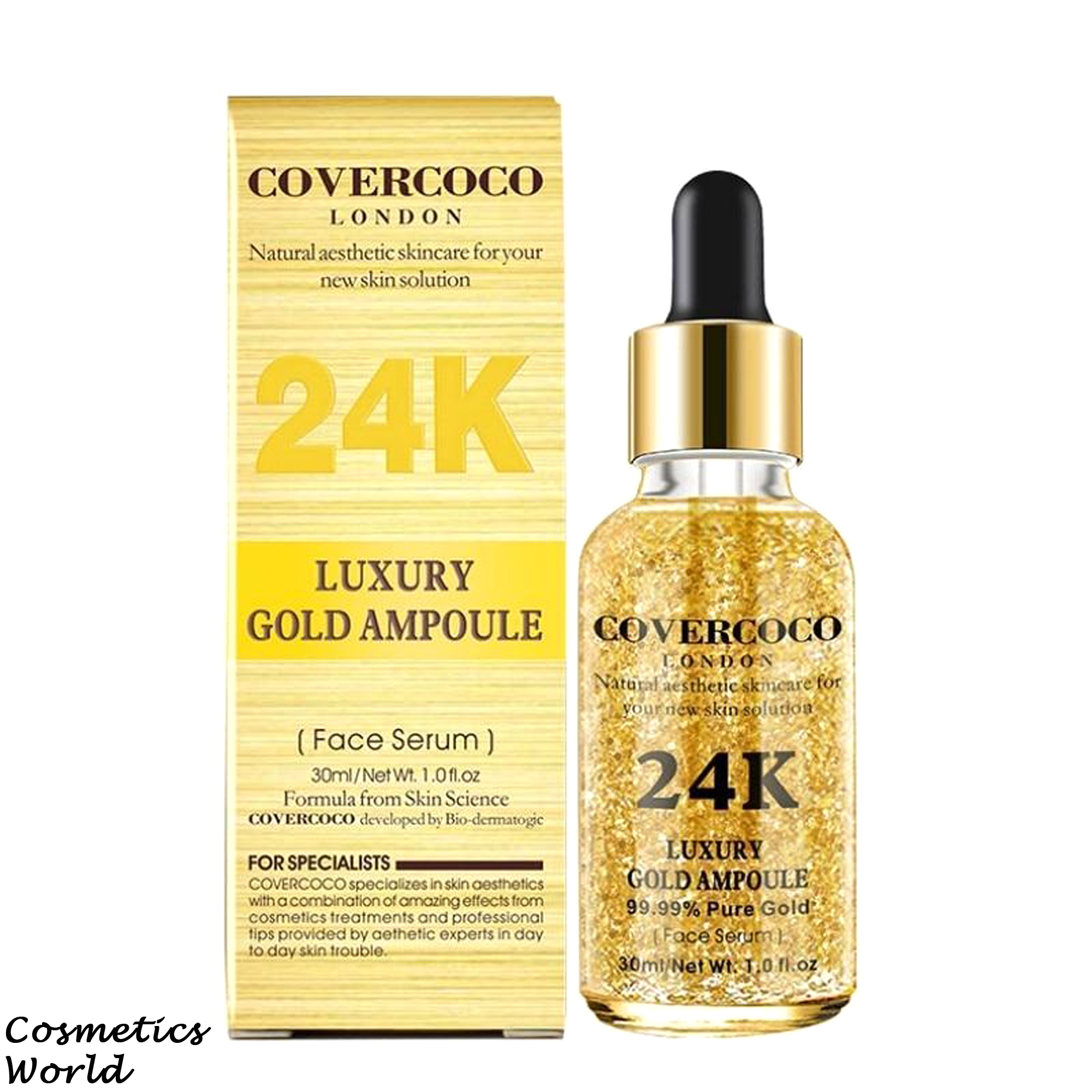 24K Gold Luxury Covercoco Essence Liquid Moisturizing Anti Aging Serum Nicotinamide Brightening Serum - 30ml FlyMallonline shop bangladeshothoba.com