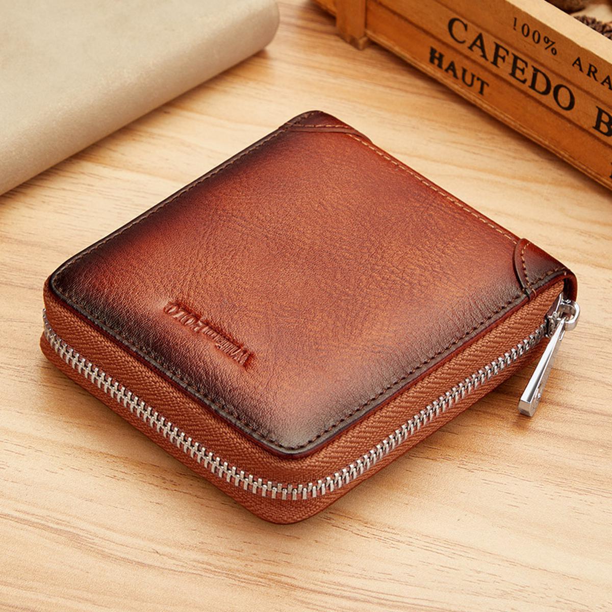 Picture of WILLIAMPOLO Mens Ultrathin Compact Genuine_Lather Wallet - Brown