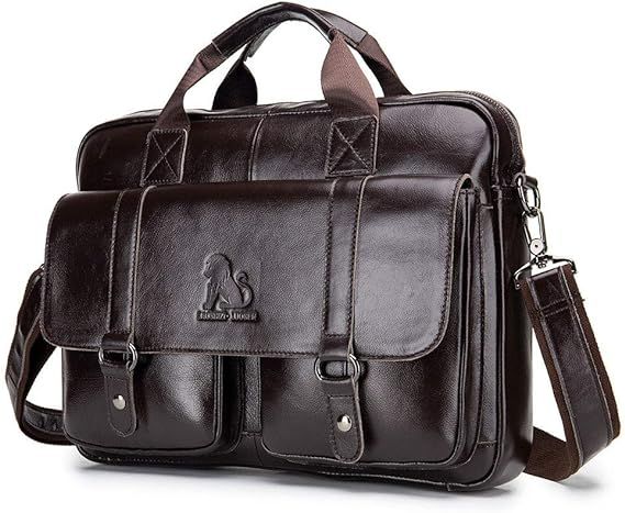 Picture of Men's Briefcase Bag Casual Handbag Cow Leather Single Shoulder Cross Body Business Travel Bag Messenger Computer Bag for men