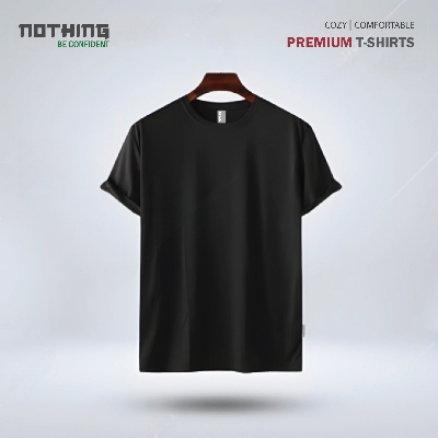 Picture of Mens Premium Chinese Blank Nothing T-shirt- Black