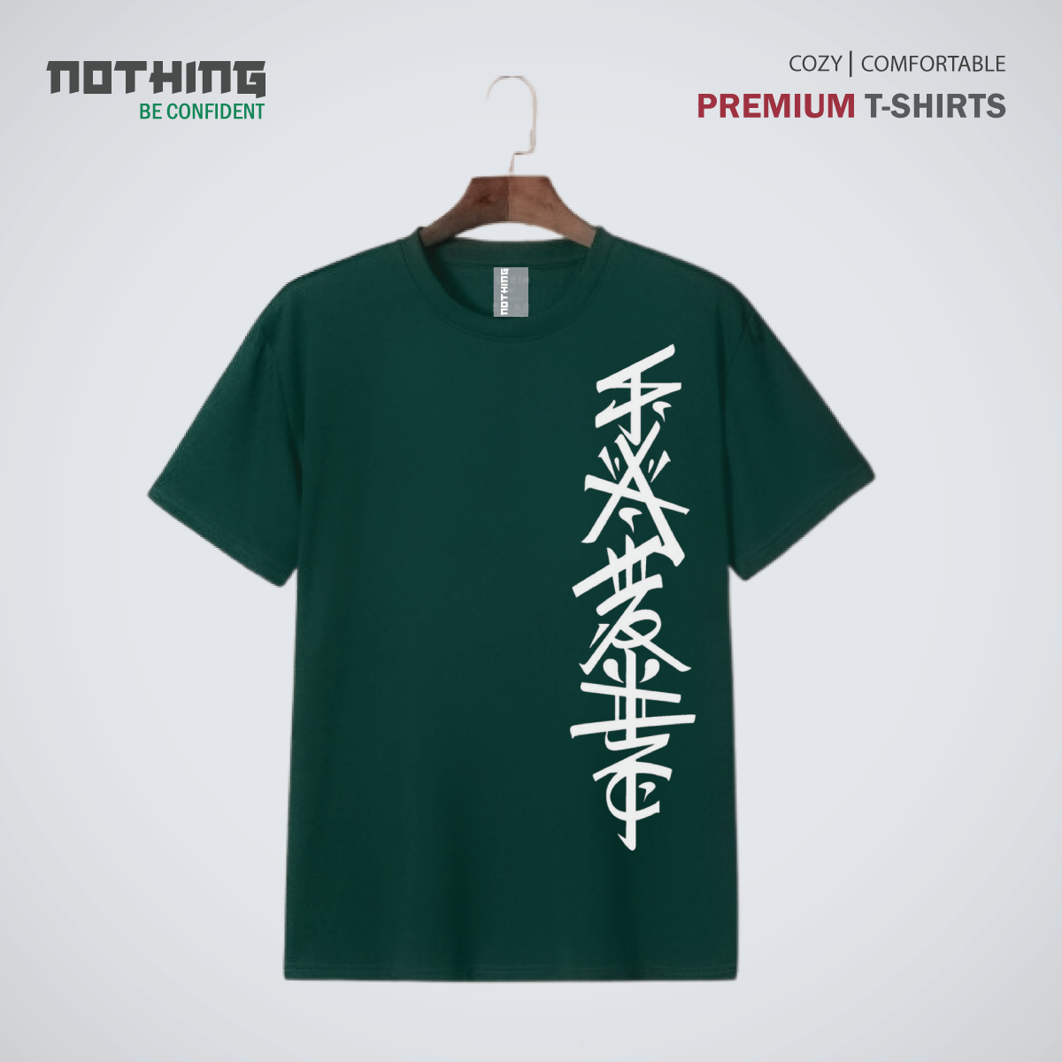 Picture of Japanese Anime Premium Nothing Brand T-Shirt - Dark Green
