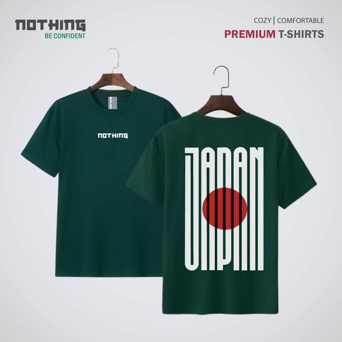Picture of Japanese Anime Premium Nothing Brand T-Shirt - Dark Green