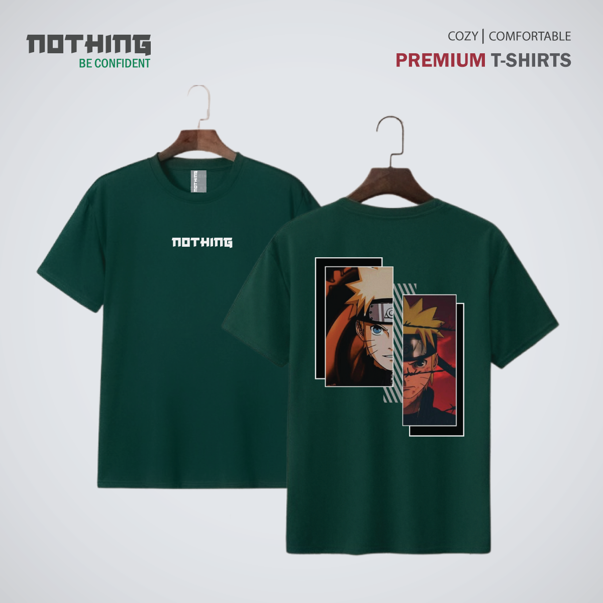 Picture of Japanese Anime Premium Nothing Brand T-Shirt - Dark Green