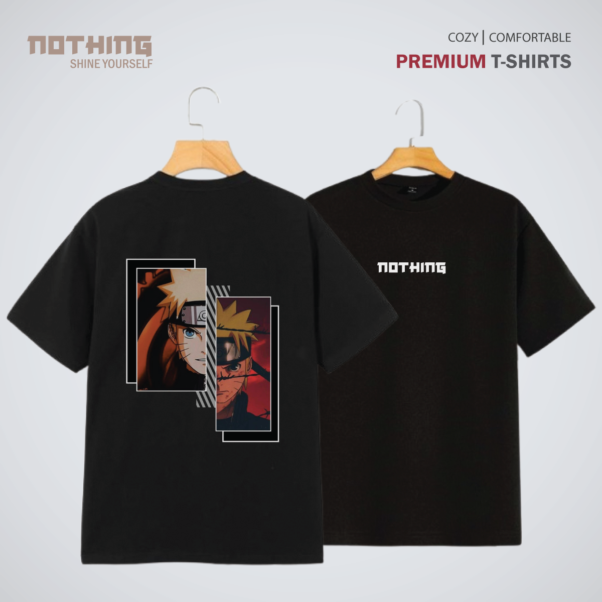 Picture of Japanese Anime Premium Nothing Brand T-Shirt - Black