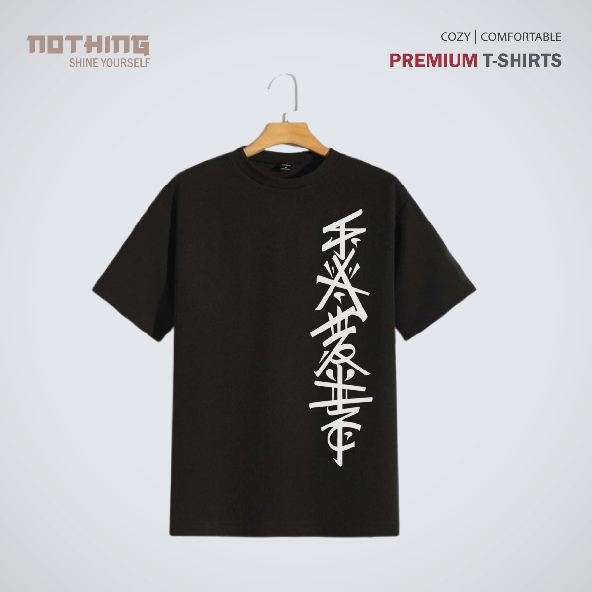 Picture of Japanese Anime Premium Nothing Brand T-Shirt - Black