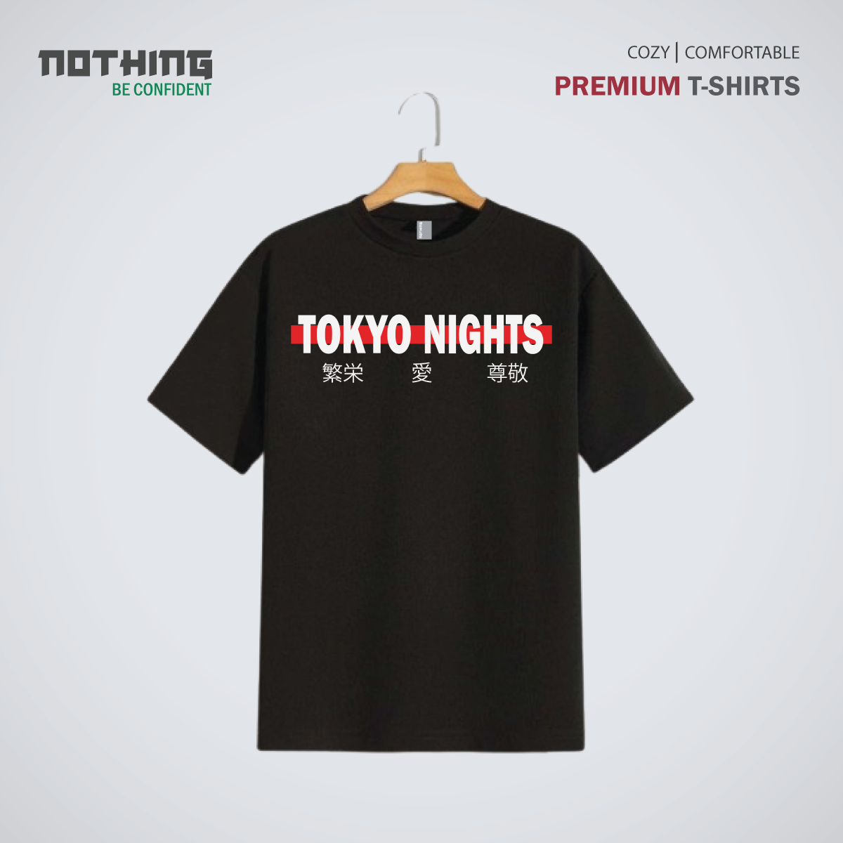 Picture of Japanese Anime Premium Nothing Brand T-Shirt - Black