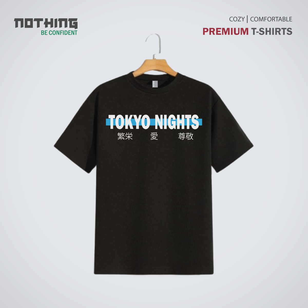 Picture of Japanese Anime Premium Nothing Brand T-Shirt - Black