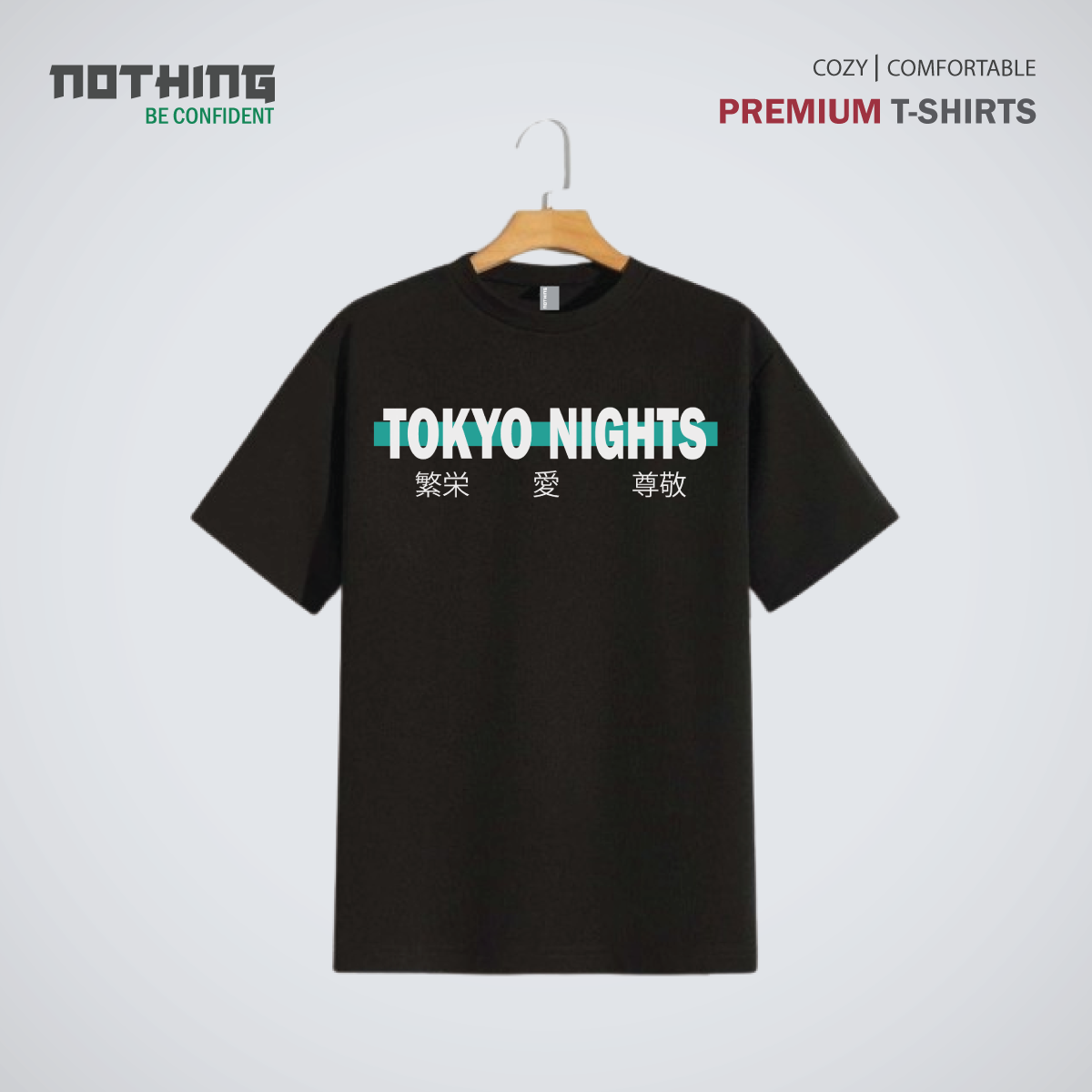 Picture of Japanese Anime Premium Nothing Brand T-Shirt - Black