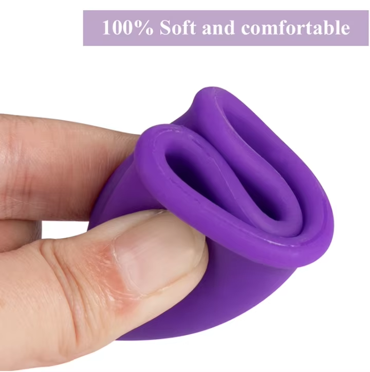 Picture of Aeiou Brand Medical Grade Silicone Case Reusable Transparent Organic Menstrual Cup for Women With Brand Box | Large Size | Small Size | Pad