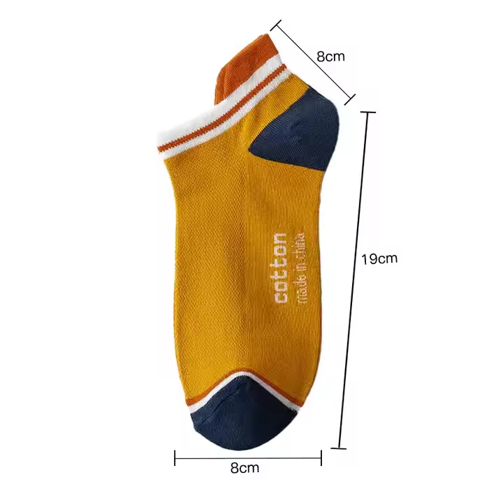 Picture of Men's Women's High Heel Boat Socks Knitted Twist Stripes Casual Cotton Anti-Bacterial Socks - 1 Pair