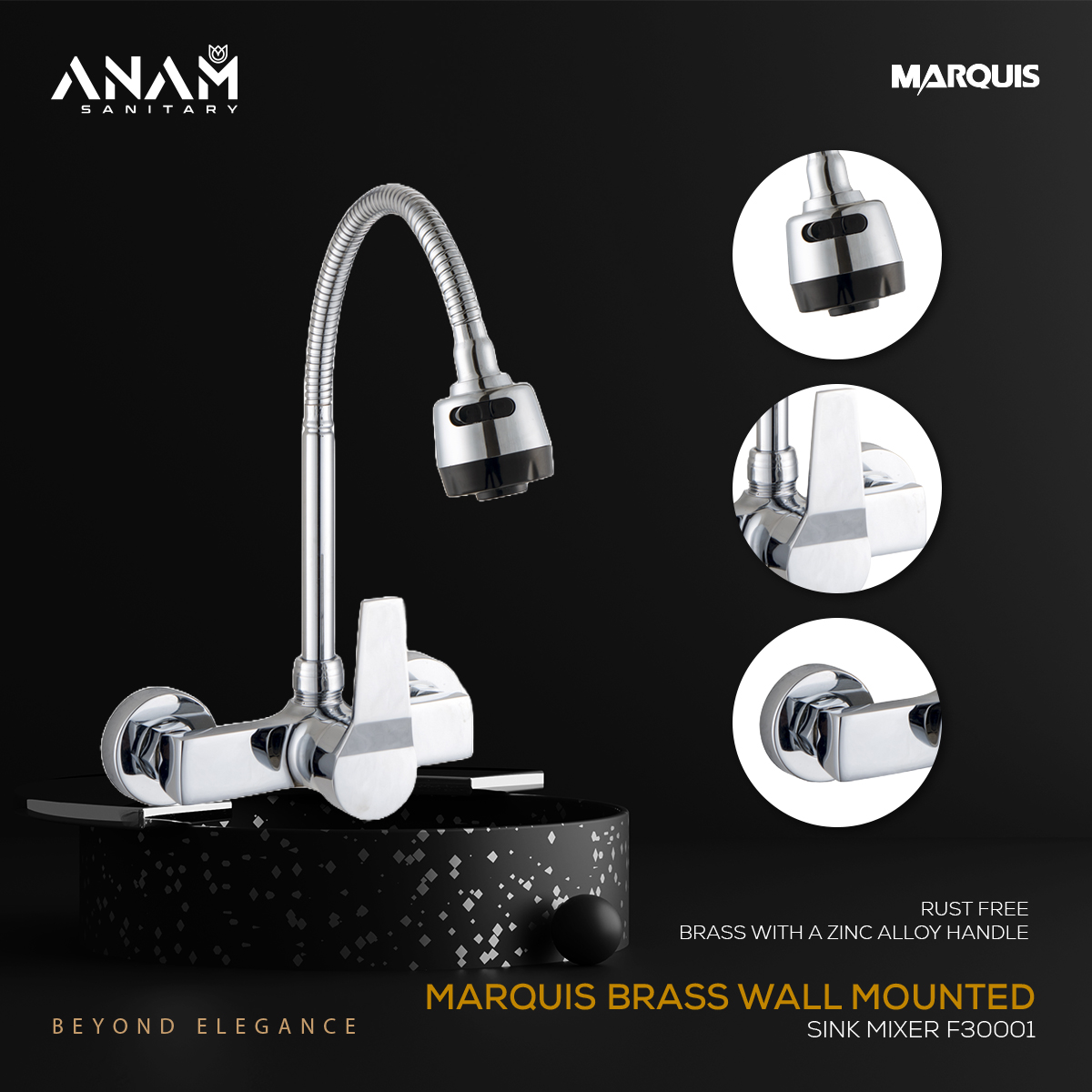 Picture of MARQUIS Wall Mounted Sink Mixer- F30001