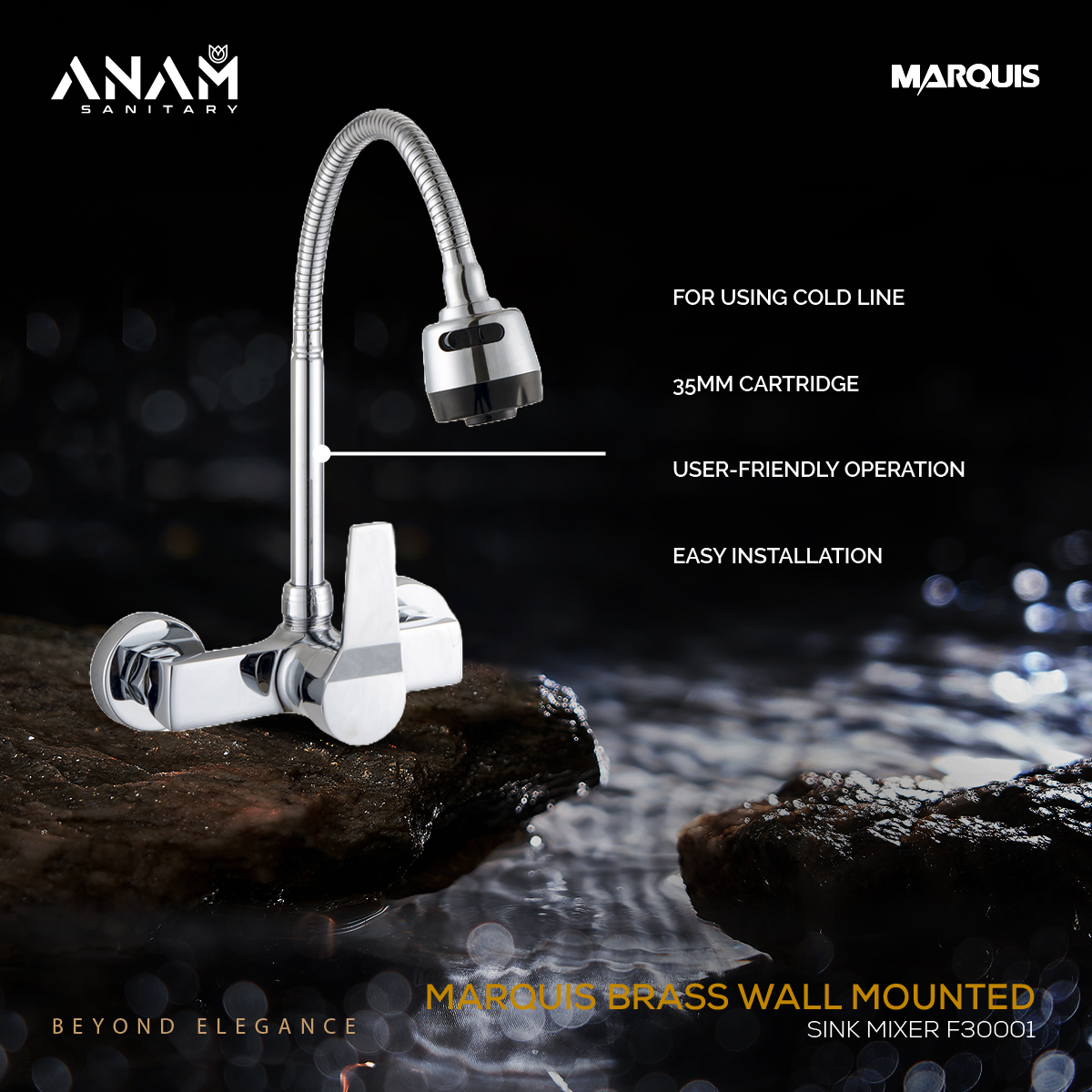Picture of MARQUIS Wall Mounted Sink Mixer- F30001