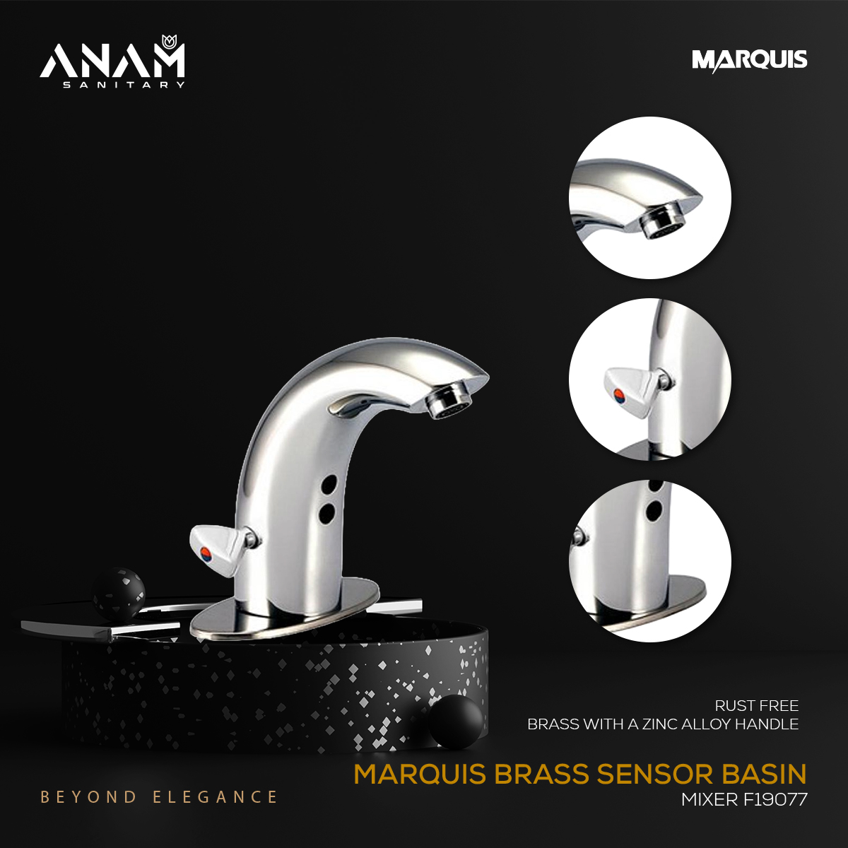 Picture of Marquis Brass Sensor Basin Mixer F19077