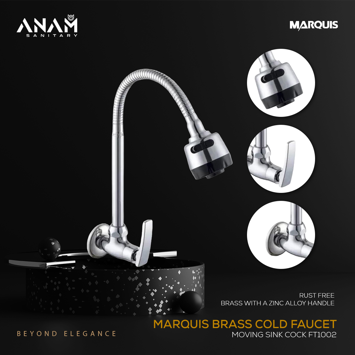 Picture of Marquis Brass Cold Faucet-Moving Sink Cock FT1002