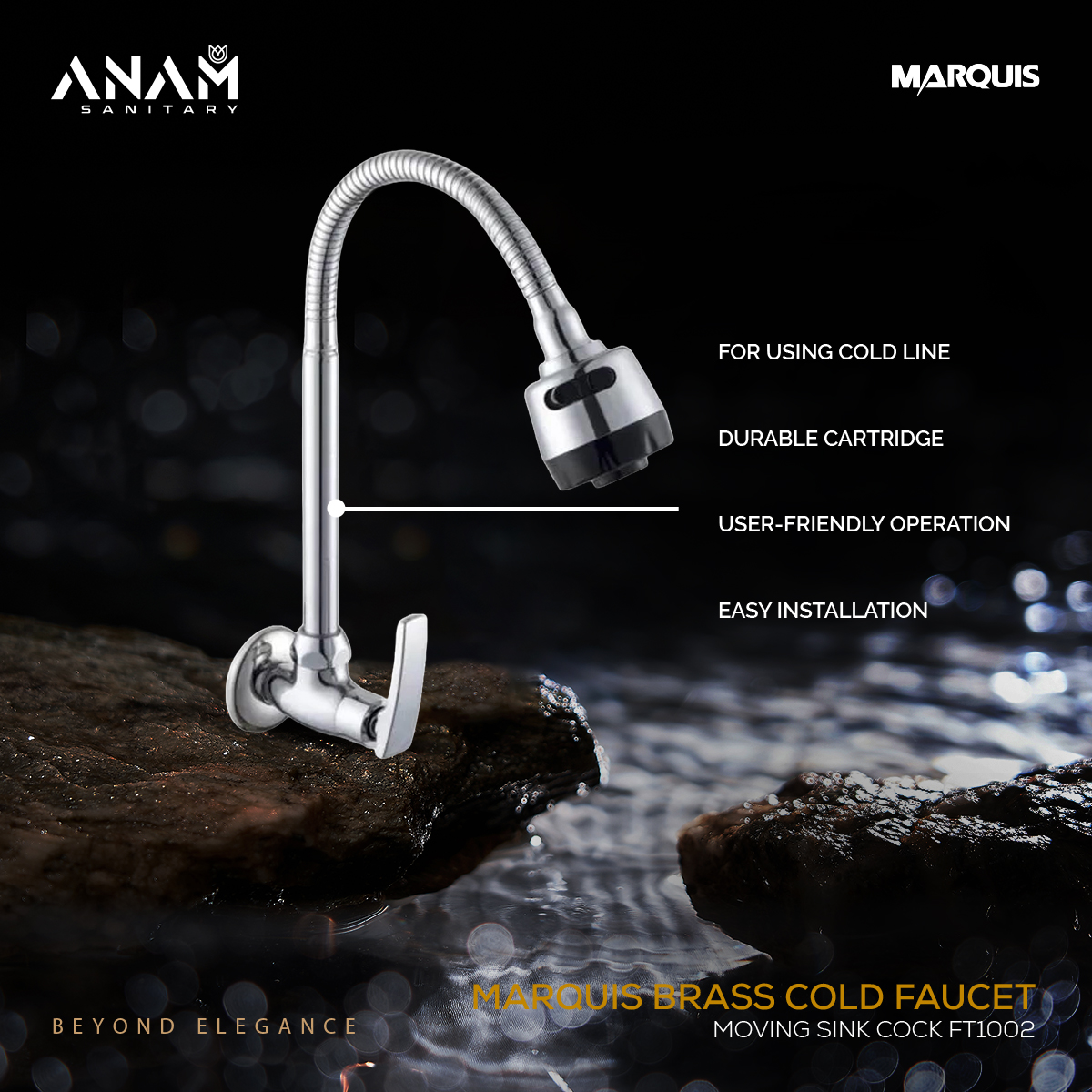 Picture of Marquis Brass Cold Faucet-Moving Sink Cock FT1002