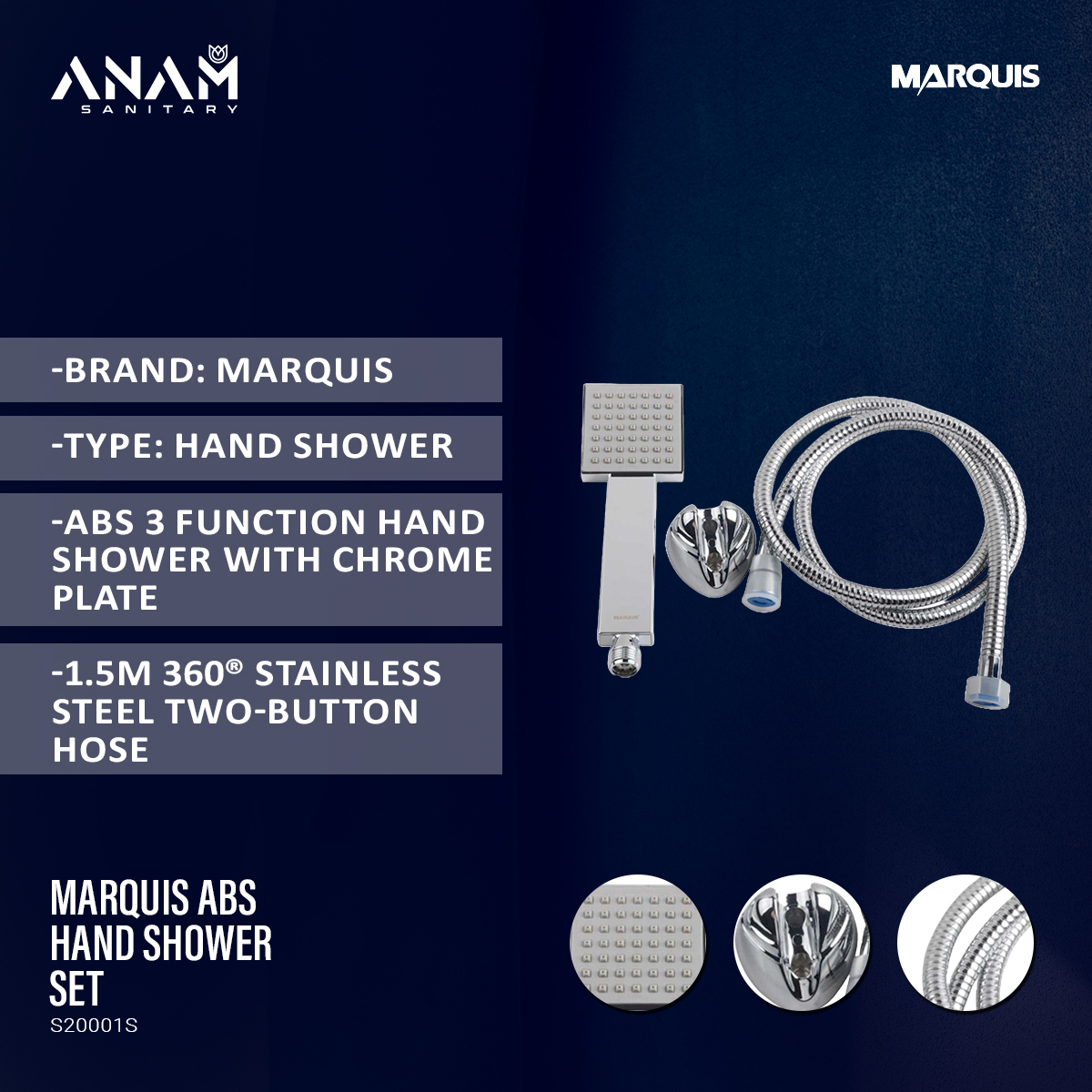 Picture of MARQUIS ABS Hand Shower Set- S20001S