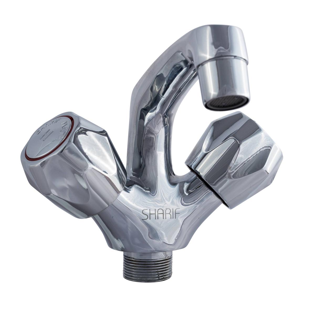 Picture of SHARIF Metal Brass Two Handles Basin Mixer (FIxed) for Toilet 9219