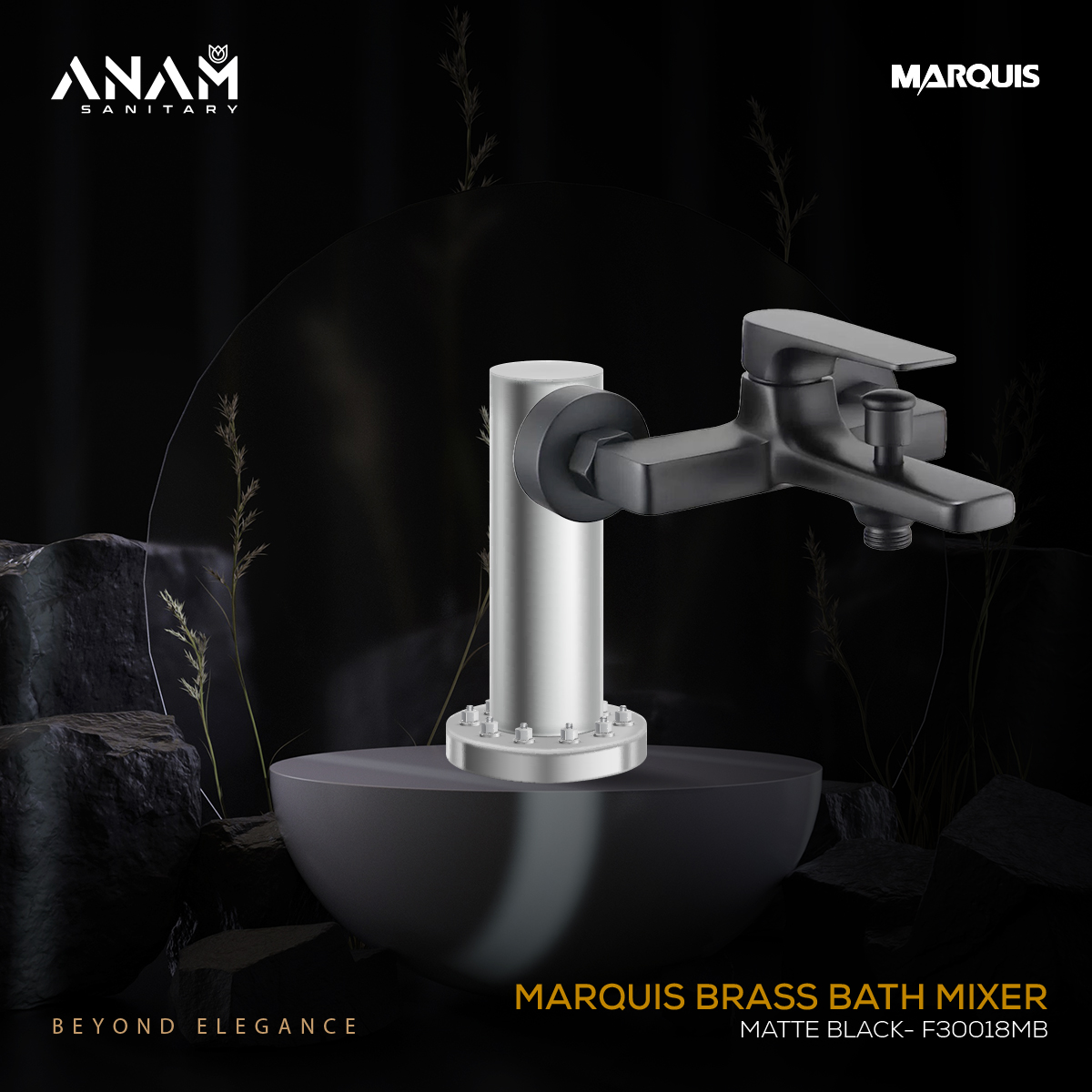 Picture of MARQUIS Brass Bath Mixer Matte Black- F30018MB