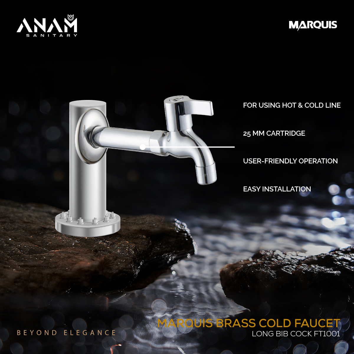 Picture of Marquis Brass Cold Faucet- Long Bib Cock FT1001 For Bathroom