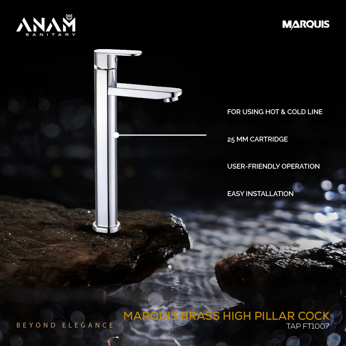 Picture of Marquis Brass High Pillar Cock Tap FT1007