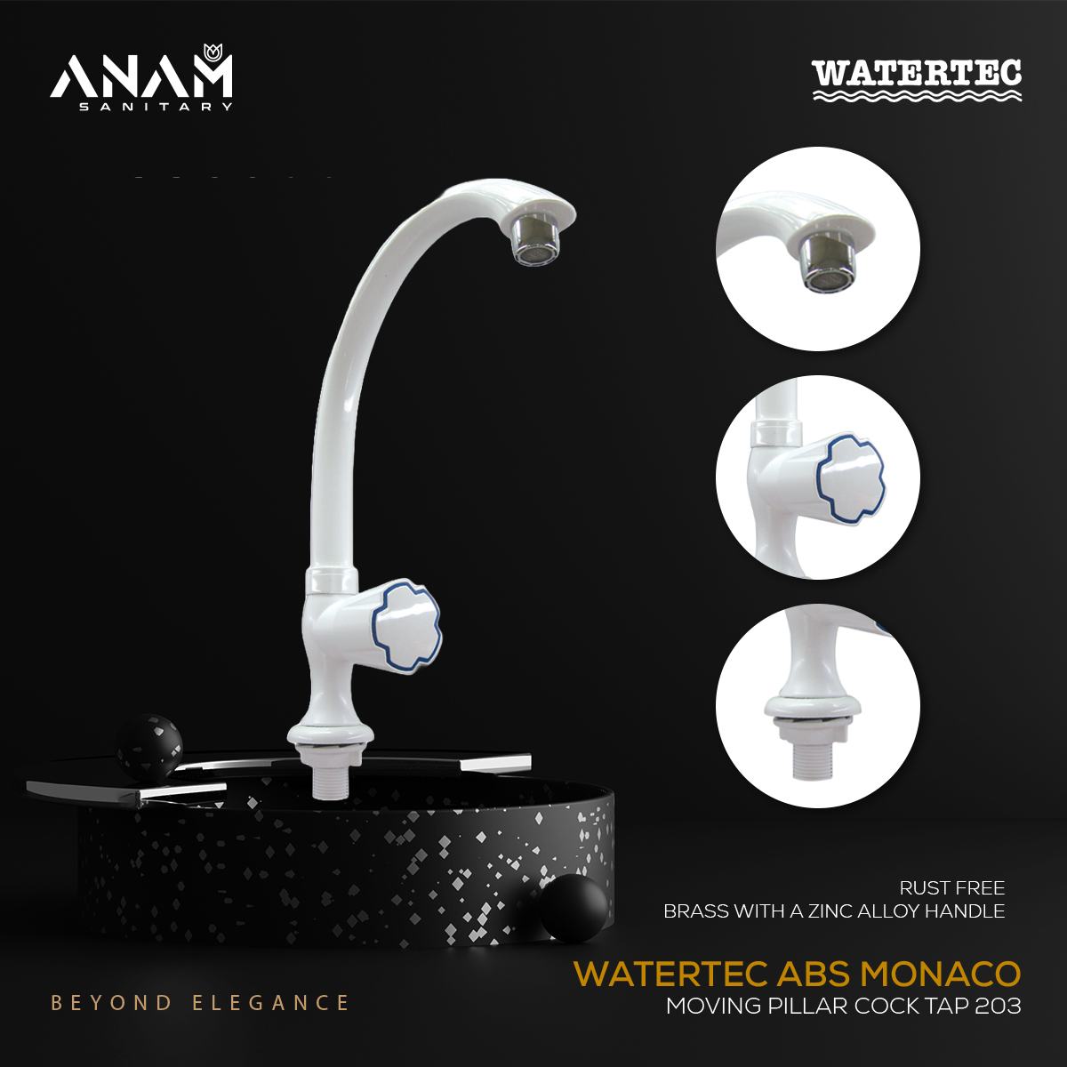 Picture of Watertec ABS Monaco Moving Pillar Cock Tap 203