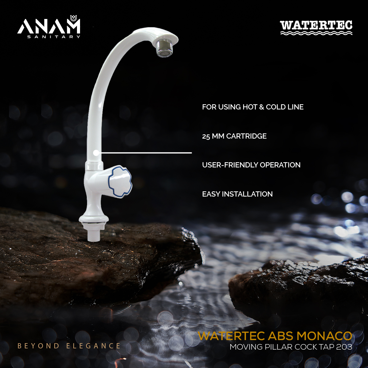 Picture of Watertec ABS Monaco Moving Pillar Cock Tap 203