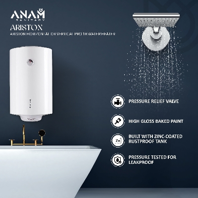 Picture of 80 Liters Ariston Horizontal OR Vertical PRO 1R Water Heater (Geyser) Made In Italy