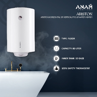 Picture of 80 Liters Ariston Horizontal OR Vertical PRO 1R Water Heater (Geyser) Made In Italy