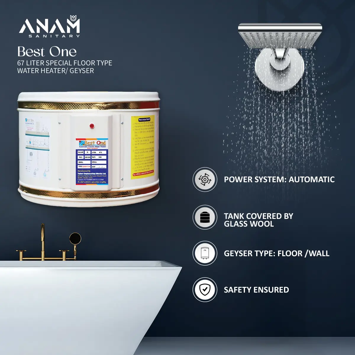 Picture of Best One 67 Liter Floor Type Water Heater/ Geyser