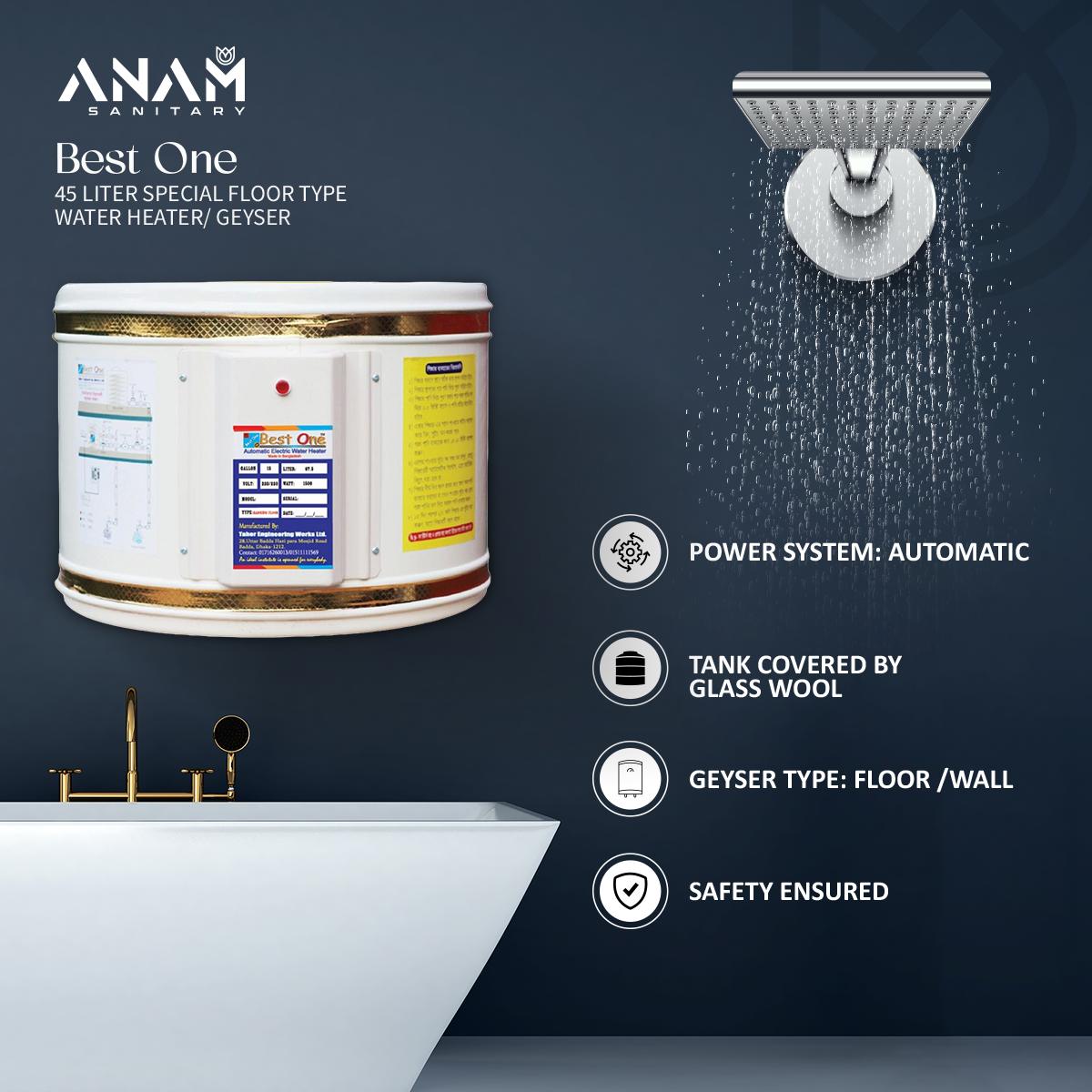 Picture of Best One 45 Liter Floor Type Water Heater/ Geyser