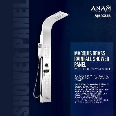 Picture of MARQUIS Brass Rainfall Shower Panel with LED Display M399004