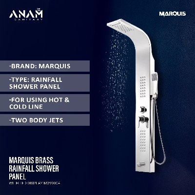 Picture of MARQUIS Brass Rainfall Shower Panel with LED Display M399004
