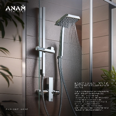 Picture of MARQUIS Brass Rainfall Shower Panel with LED Display M399004