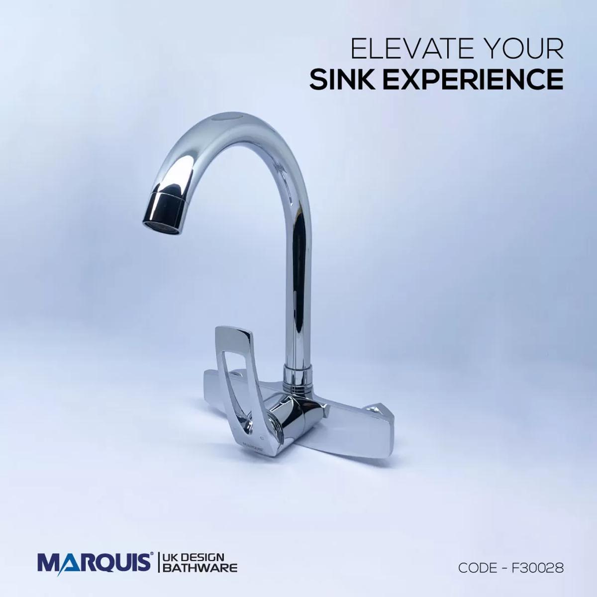 Picture of Marquis Modern Wall Mounted Brass Sink Mixer F30028