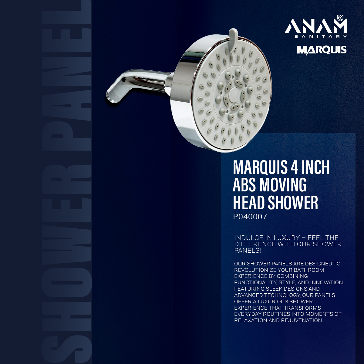 Picture of MARQUIS 4″ ABS Moving Head Shower- P040007