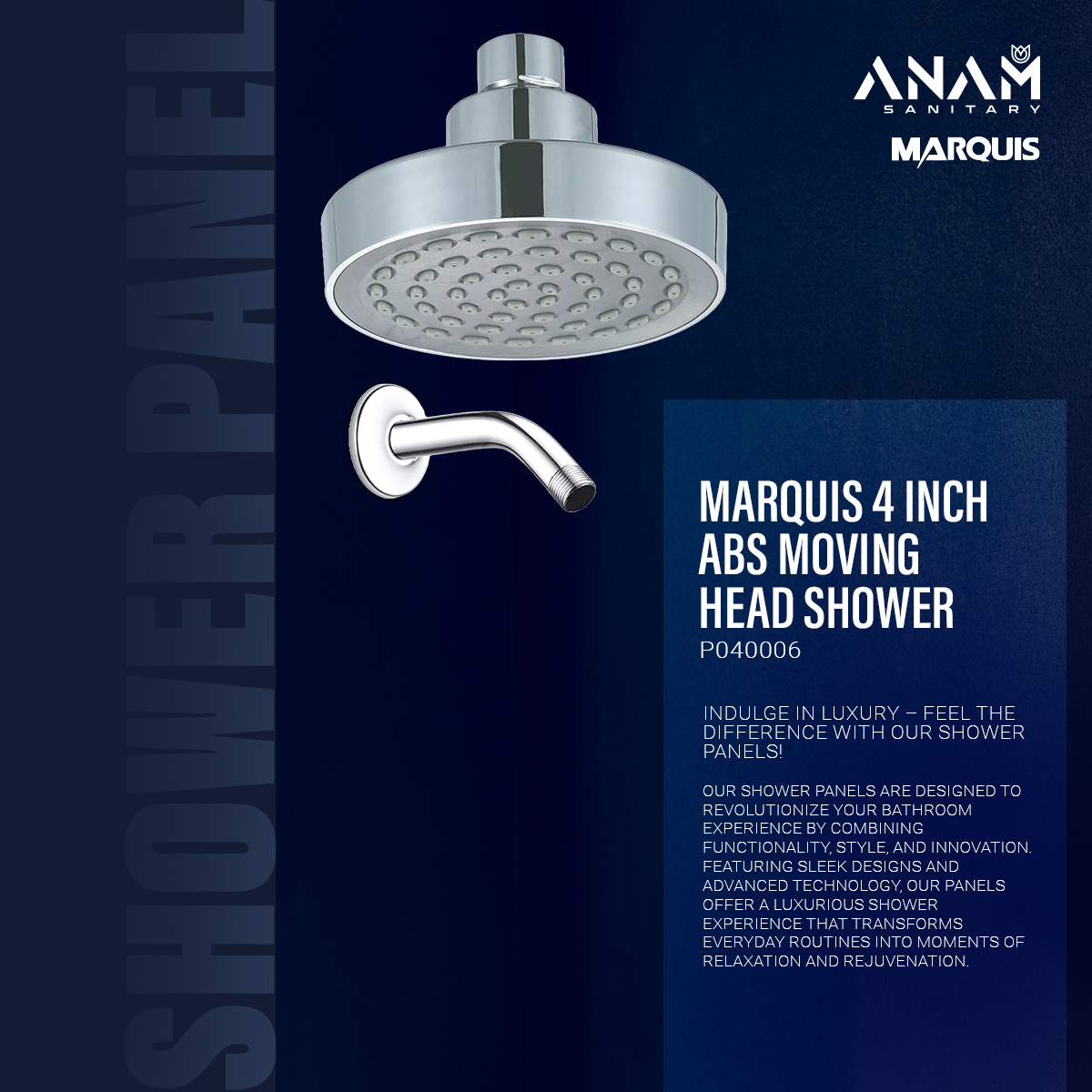 Picture of MARQUIS 4″ ABS Moving Head Shower- P040006