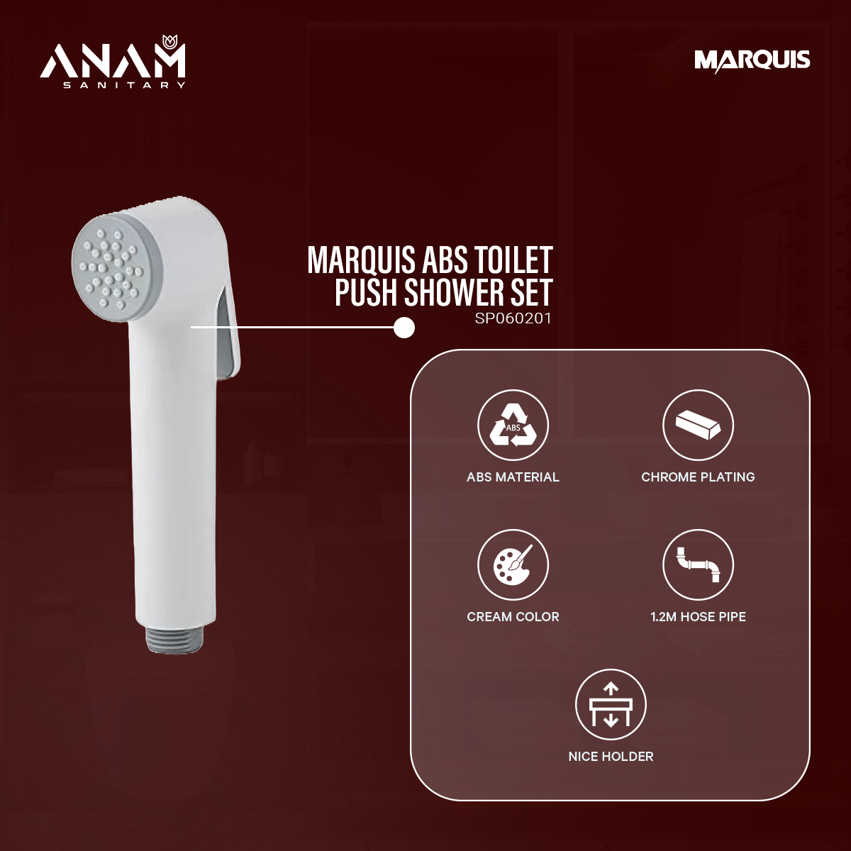 Picture of Marquis ABS Toilet Push Shower Set SP060201