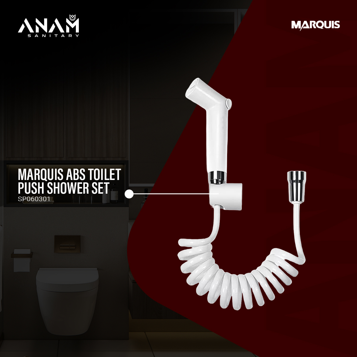 Picture of Marquis ABS Toilet Push Shower Set SP060301