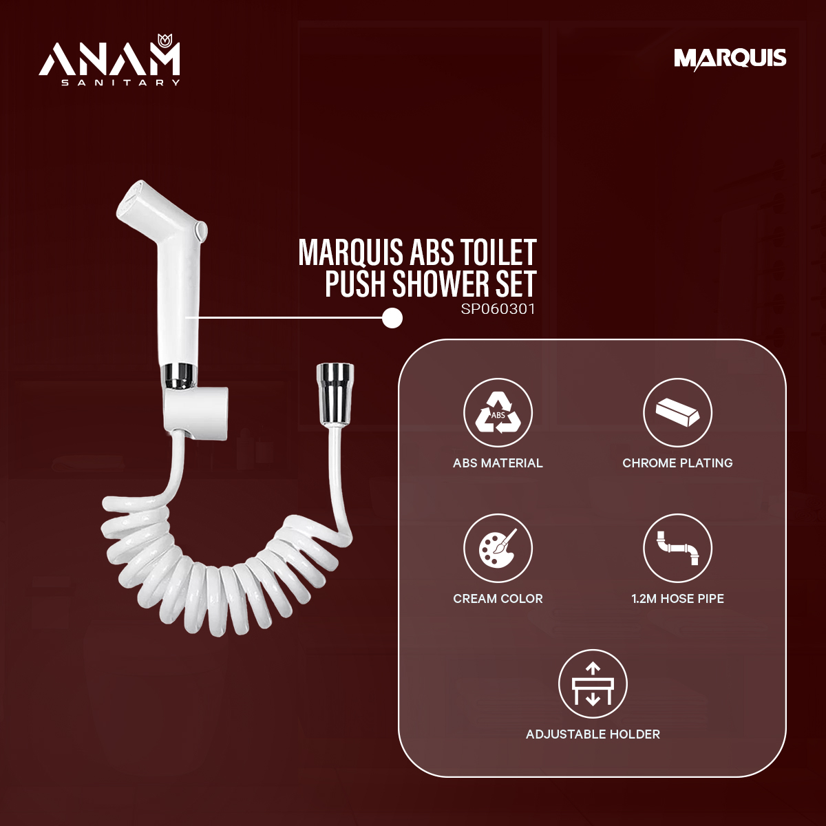 Picture of Marquis ABS Toilet Push Shower Set SP060301
