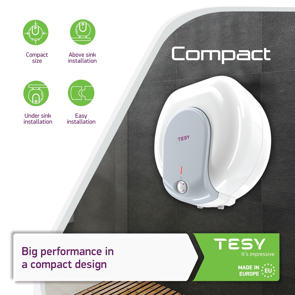 Picture of Tesy Compact 10Liter Under Sink Electric Water Heater
