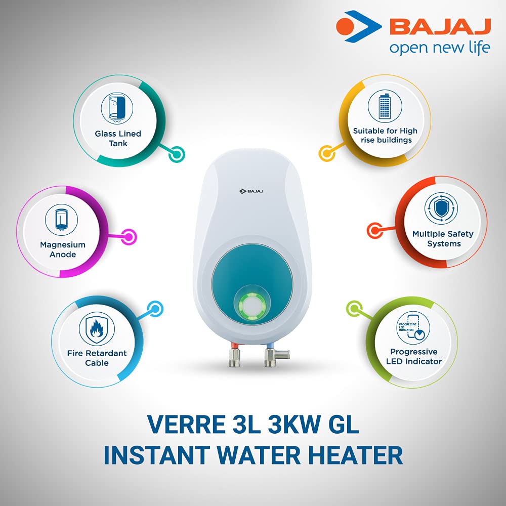 Picture of Bajaj Verre GL IWH 3L 3kW Instant Water Heater