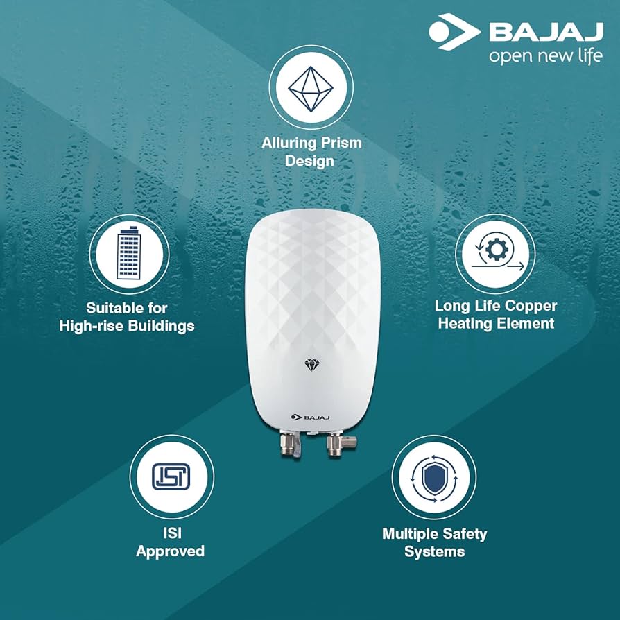 Picture of Bajaj Juvel Instant 3 Ltr Vertical Water Heater, White