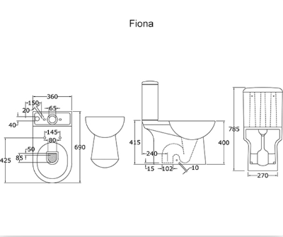 Picture of Rosa Two Piece Ceramic Commode Fiona