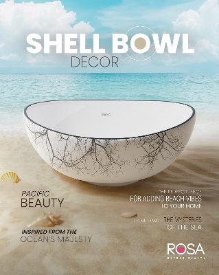 Picture of Rosa Shell Bowl Decor Table Top Ceramic Basin