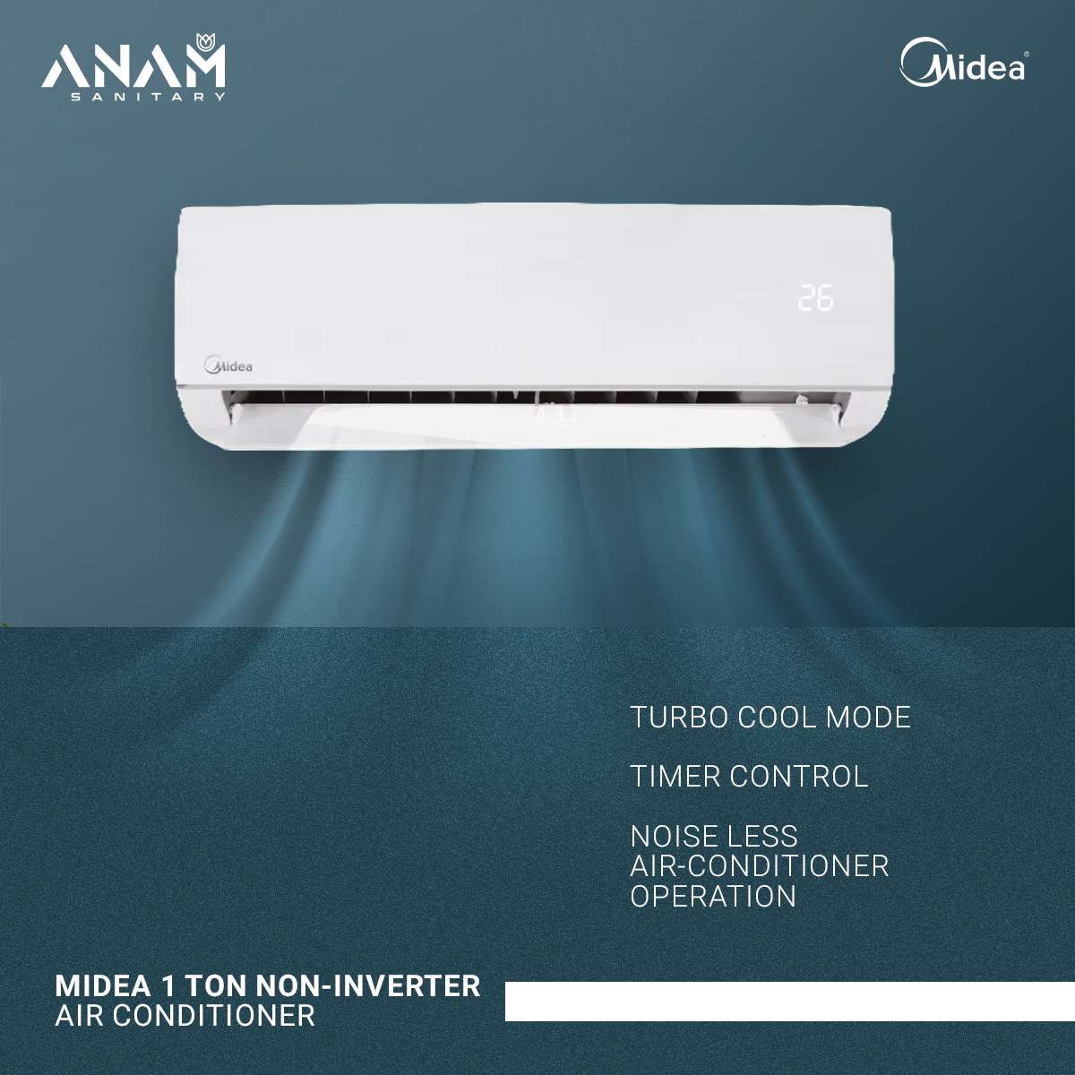 Picture of Midea 1 Ton Non-Inverter Air Conditioner (MSA12CRN)