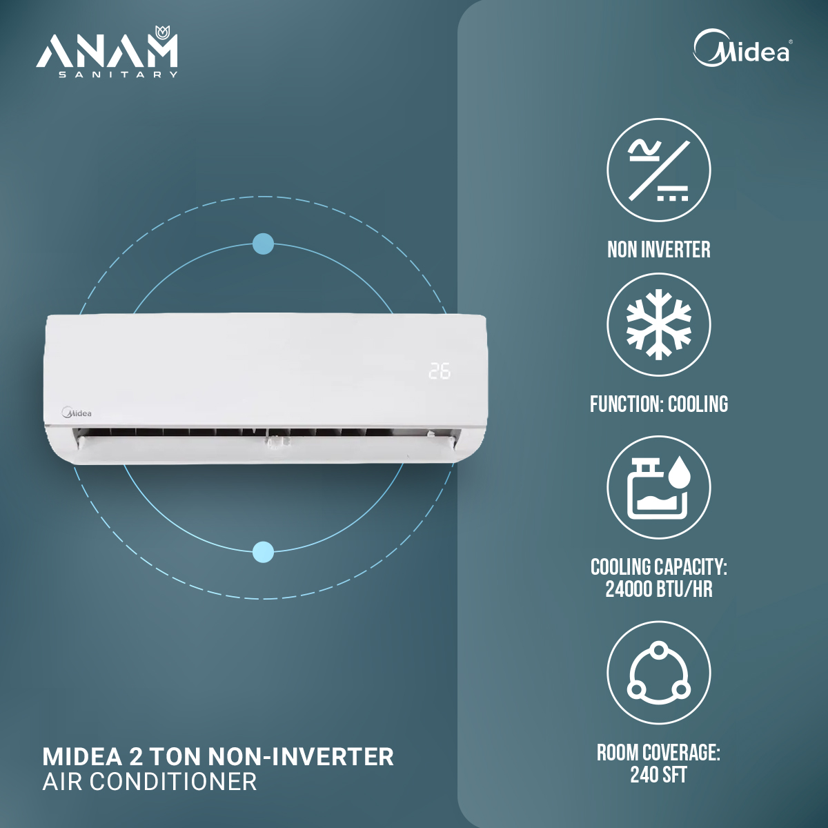 Picture of Midea 2 Ton Non-Inverter Air Conditioner (MSA24CRN)